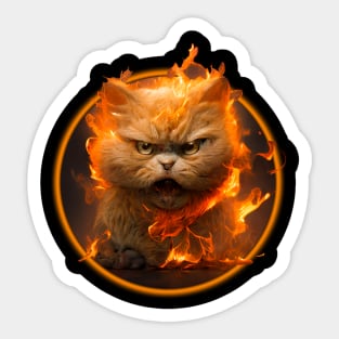 cat fire Sticker